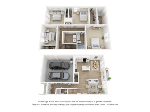Floor plan for 4 beds, 2.5 baths, 1766 sqft